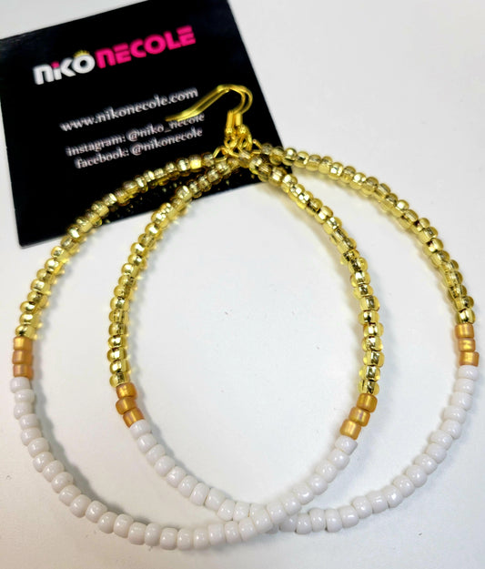"Classy" Large Beaded Hoops